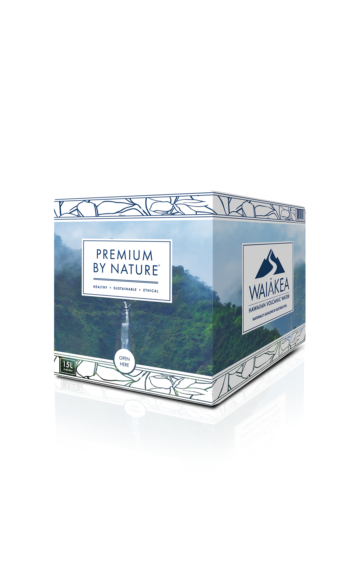 Waiakea Hawaiian volcanic water box 15L