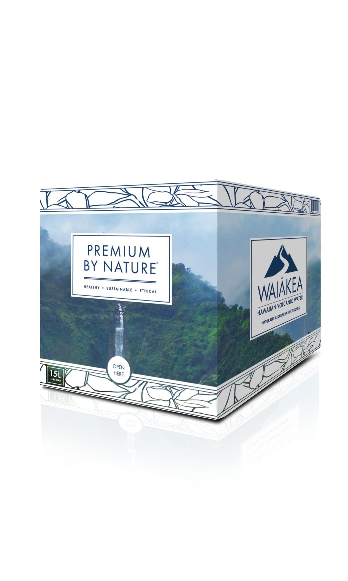 Premium nature Hawaiian volcanic water box design.