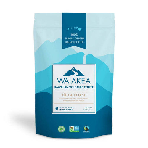 Hawaiian volcanic coffee Waiākea Kuli'a Roast packaging