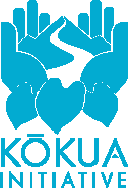 "kokua initiative logo blue hands heart"