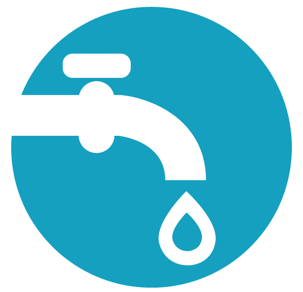 Water tap icon with droplet