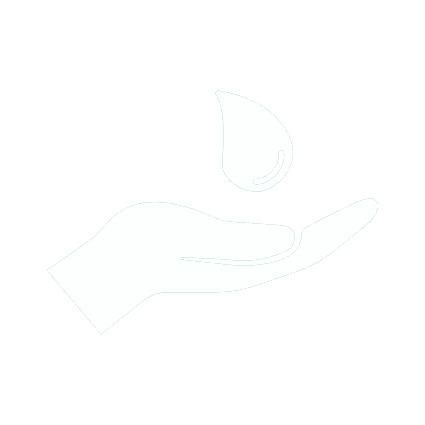open hand with droplet icon