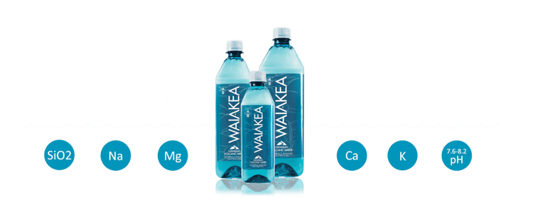 waiakea water bottles natural electrolytes minerals alkaline pH
