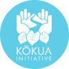 Kokua Initiative logo with hands and leaves in blue circle