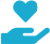 hand holding heart icon