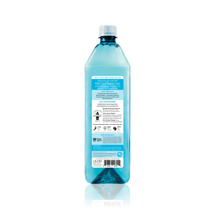 recycled plastic water bottle back label eco-friendly design