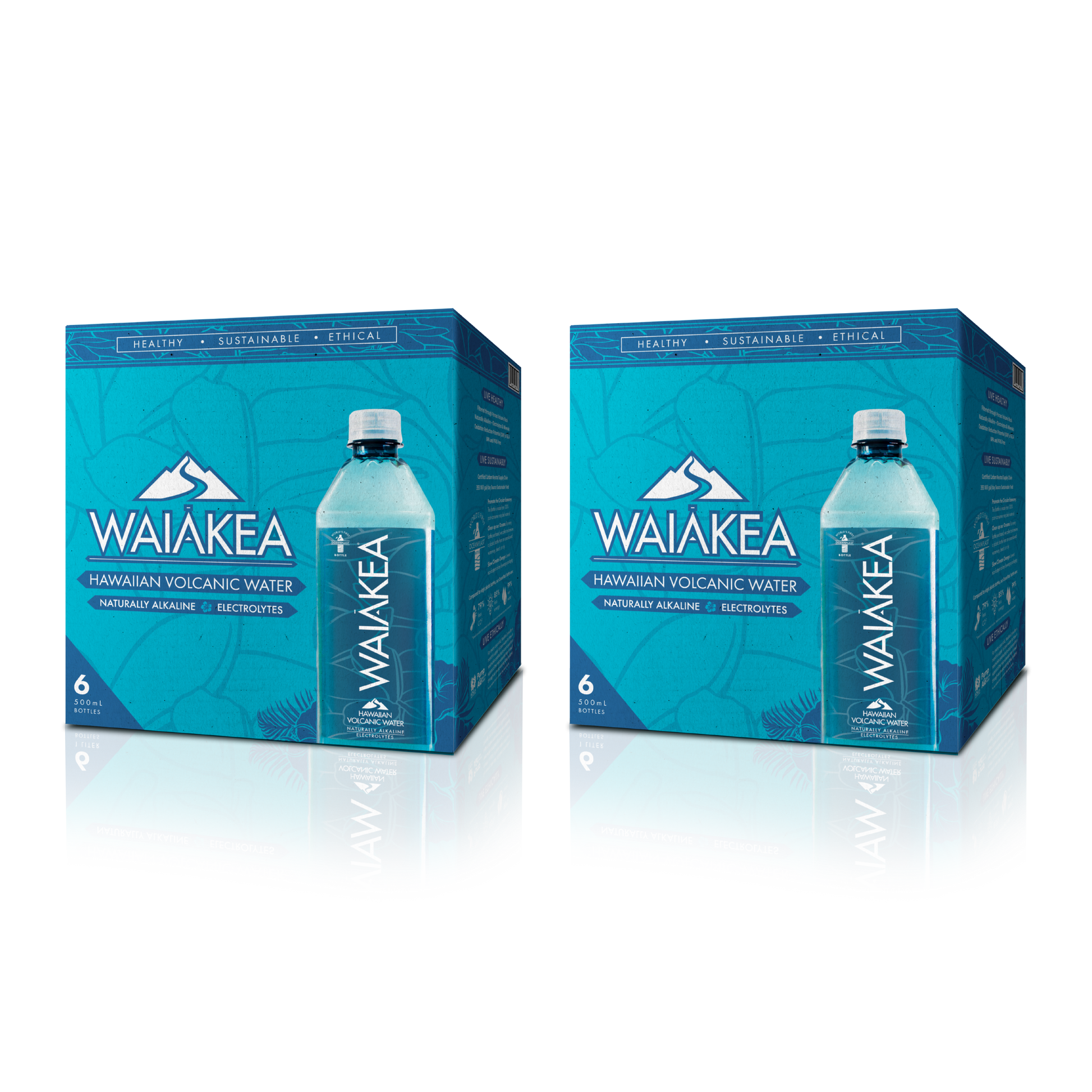 Waiakea Hawaiian volcanic water packaging
