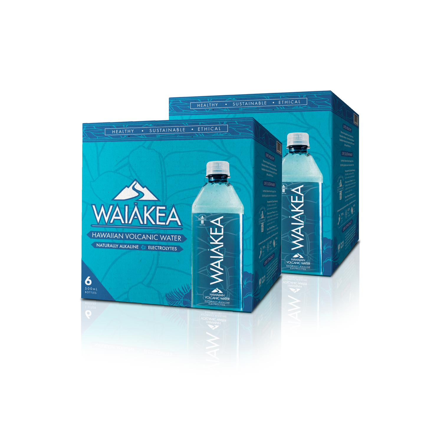 "Waiakea Hawaiian volcanic water packaging"