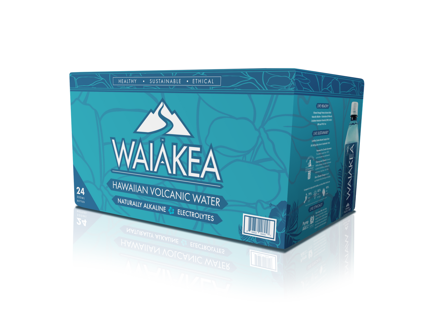 Waiakea Hawaiian volcanic water packaging