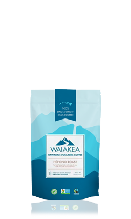 Waiakea Hawaiian volcanic coffee Ho'ōno roast packaging