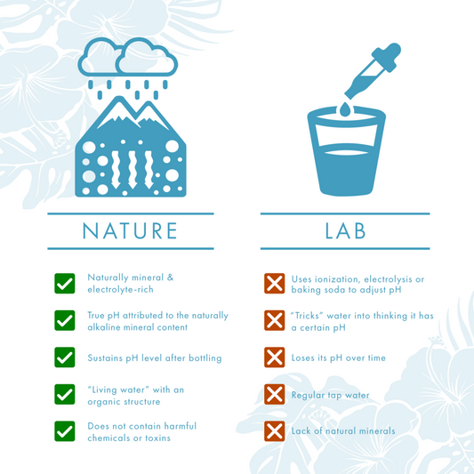 Chart contrasting nature- and lab-sourced water