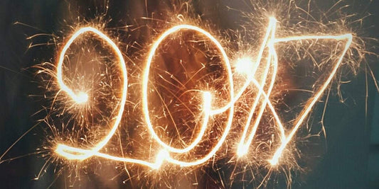 "2017" written with fireworks using slow shutter speed photography