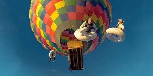 Brendon Hayward skydiving from a hot air balloon