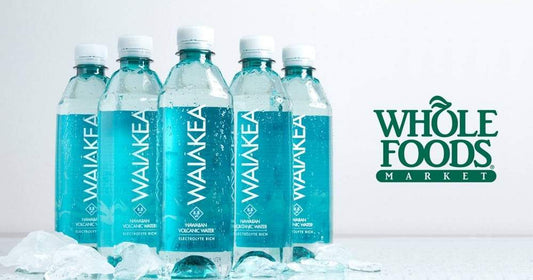 Lineup of Waiakea water bottles