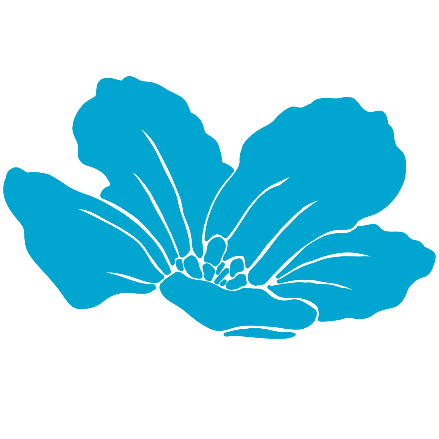 blue abstract flower illustration