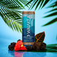 Hawaiian volcanic coffee can with tropical leaves and flowers