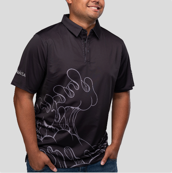 OGA Aaron Kai Black Polo – Waiākea Hawaiian Volcanic Water | Store