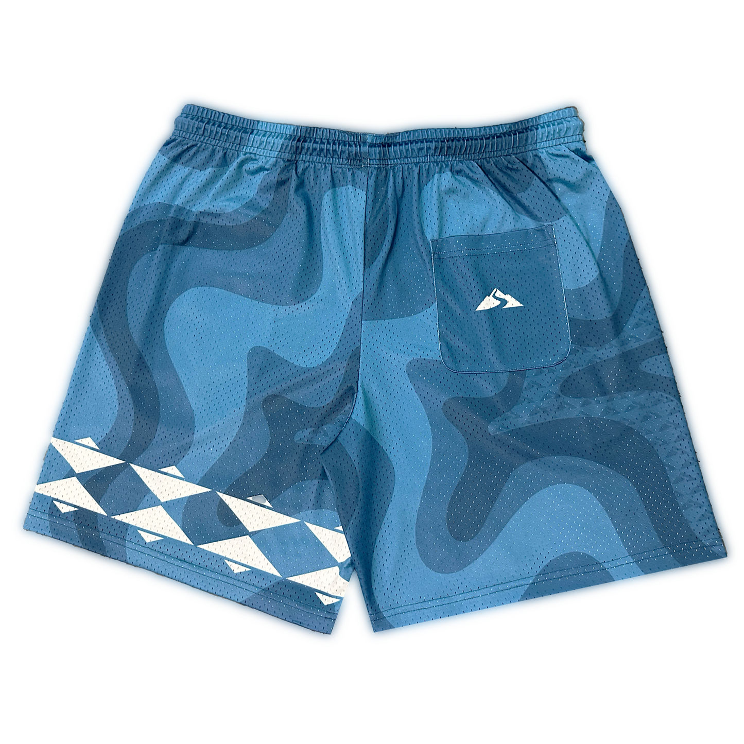 blue patterned athletic shorts