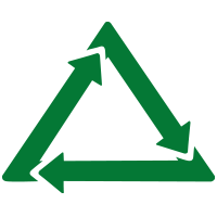 green recycling triangle arrows icon