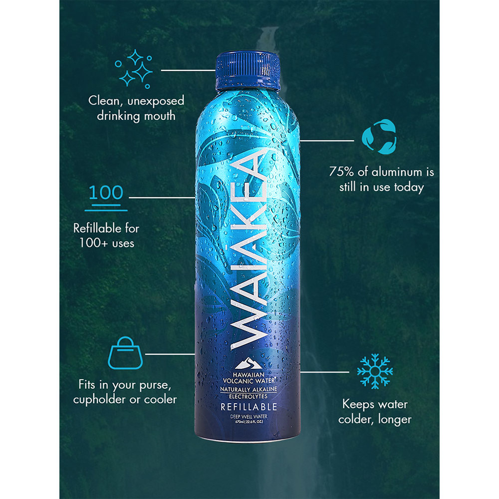 Hana Hou - Waiakea Refillable Aluminum (670ml)