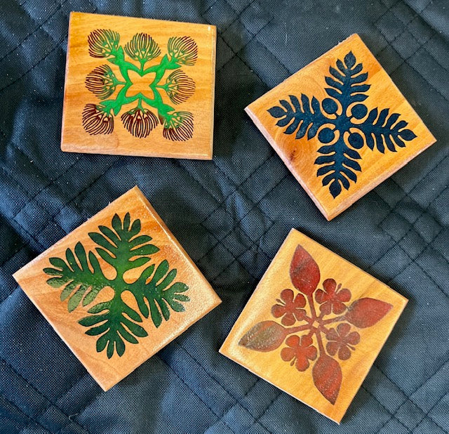 Cuban Mahogany Coasters with Epoxy Set
