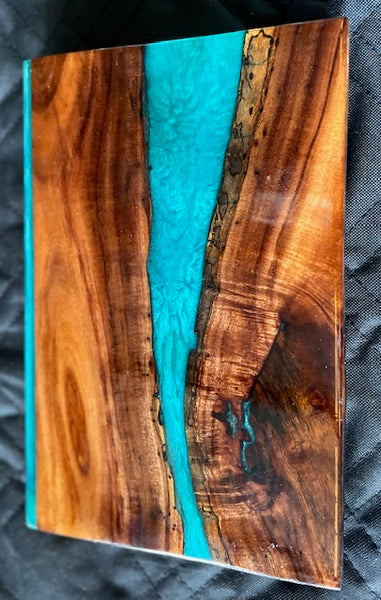 Sushi Board with River Rocks & Turquoise